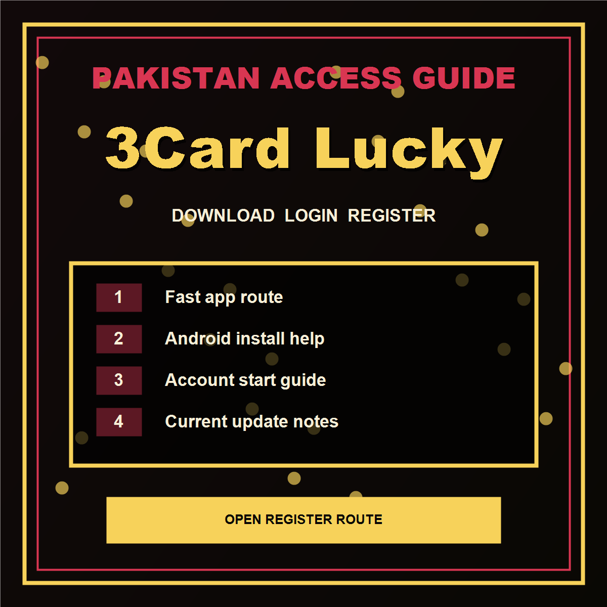 3Card Lucky Pakistan route visual